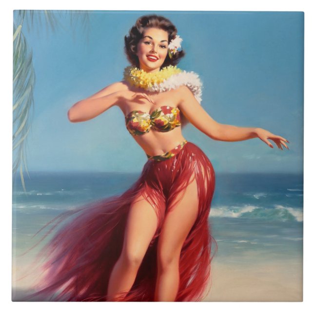Aloha Pin Up Kakelplatta (Framsidan)