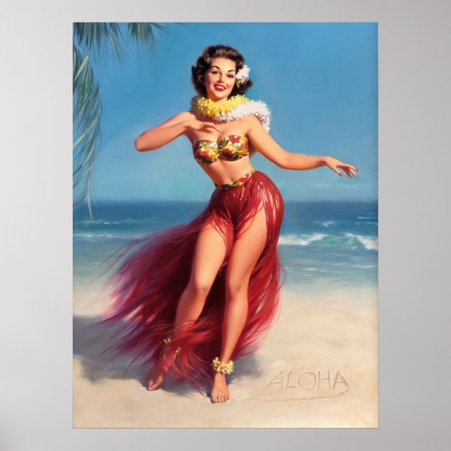 Aloha Pin Up Poster (Framsidan)