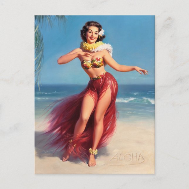 Aloha Pin Up Vykort (Framsida)