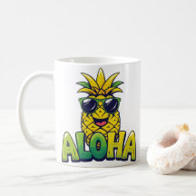 Aloha Pineale Collection Teal Coffee Mugg