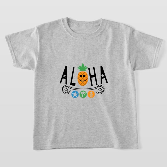 Aloha Pineale Design - Girls grundläggande T-Shirt (Laydown)