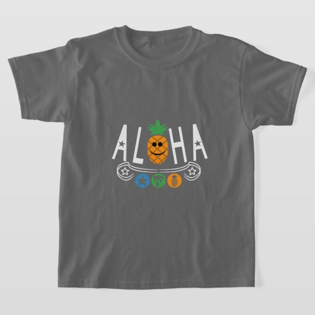 Aloha Pineale Design - Girls grundläggande T-Shirt (Laydown)