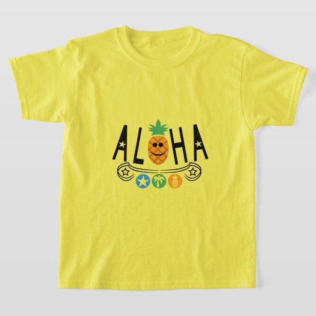 Aloha Pineale Design - Girls grundläggande T-Shirt (Laydown)