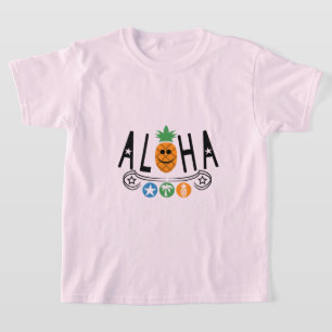 Aloha Pineale Design - Girls grundläggande T-Shirt