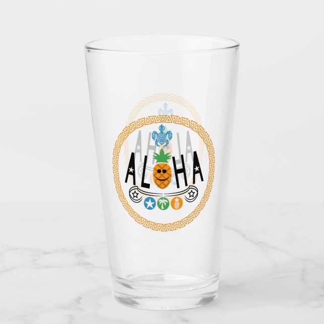 Aloha Pineale Design - Glass Kopp 16oz (Framsida)