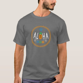 Aloha Pineale Design - Grundläggande Mörk T-Shirt