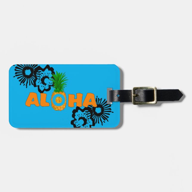 Aloha Pineapple - Anpassningsbar - resgodsmärkning Bagagebricka (Horisontell Framsida)