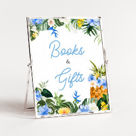 Aloha Pineapple Baby Shower Books and Gifts Sign Poster