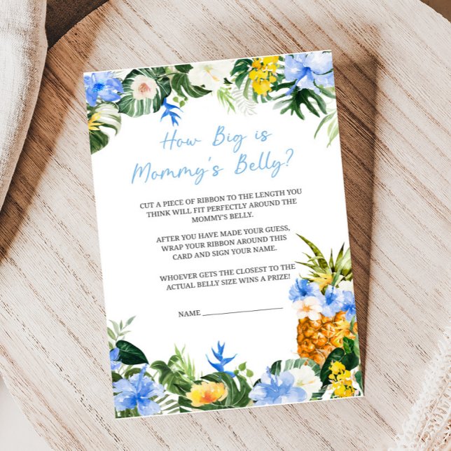 Aloha Pineapple Baby Shower Hur Stor Spel (Aloha Baby Baby Shower Game)