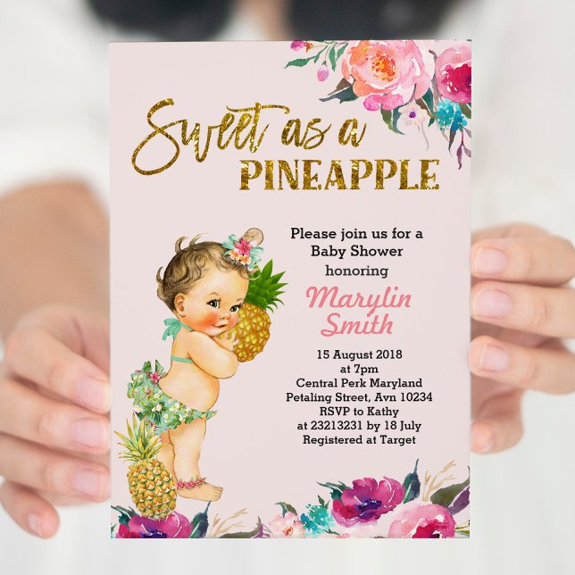 Aloha Pineapple Baby Shower-inbjudan Inbjudningar (Skapare uppladdad)