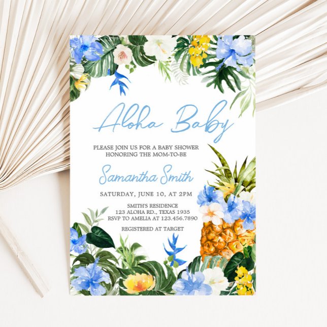 Aloha Pineapple Baby Shower Inbjudningar (Aloha Baby Shower Invitation)