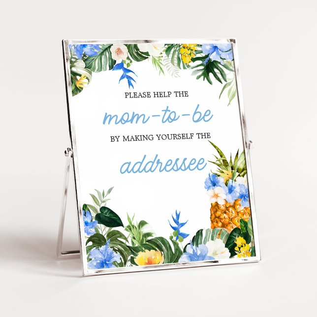 Aloha Pineapple Baby Shower Kuvert Station skylt (Aloha Baby Shower Sign)