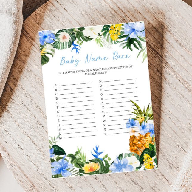 Aloha Pineapple Baby Shower Namntävlingsspel (Aloha Baby Baby Shower Game)