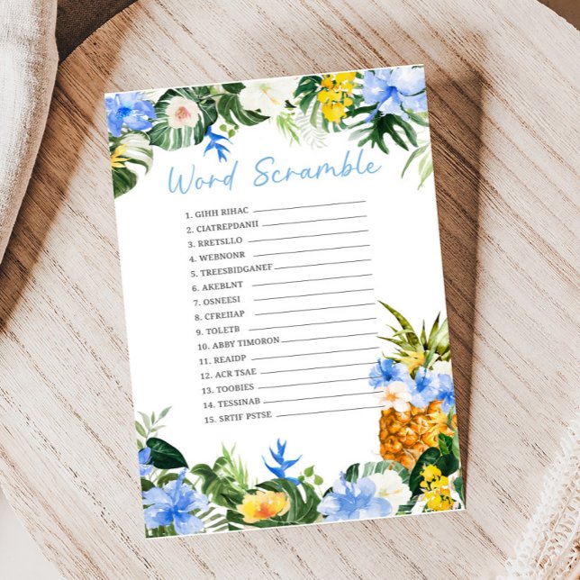 Aloha Pineapple Baby Shower Ordspråk Game (Aloha Baby Baby Shower Game)
