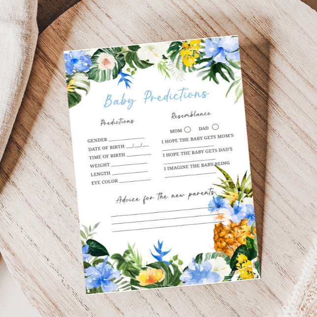 Aloha Pineapple Baby Shower Spå Lek Baby Förutsäge (Aloha Baby Baby Shower Game)