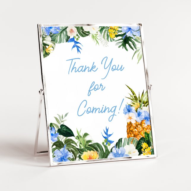 Aloha Pineapple Baby Shower Tacksamhetsskylt Poster (Aloha Baby Shower Sign)
