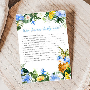 Aloha Pineapple Baby Shower Vem Känner Pappa Bäst 