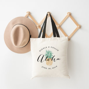 Aloha Pineapple Bröllop Välkomstsida Tygkasse