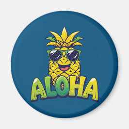 Aloha Pineapple Collection Teal Kitchen Magnet