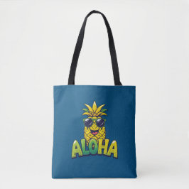 Aloha Pineapple Collection Teal Shoulder Tote Bag Tygkasse