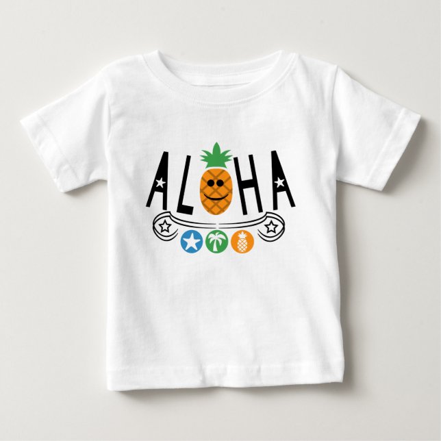 Aloha Pineapple Design - Baby Bra Jersey T-Shirt (Framsida)