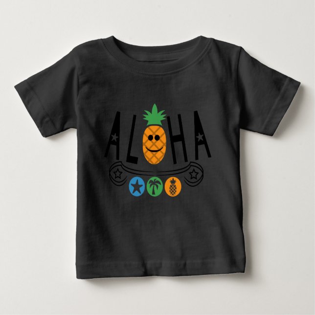 Aloha Pineapple Design - Baby Bra Jersey T-Shirt (Framsida)