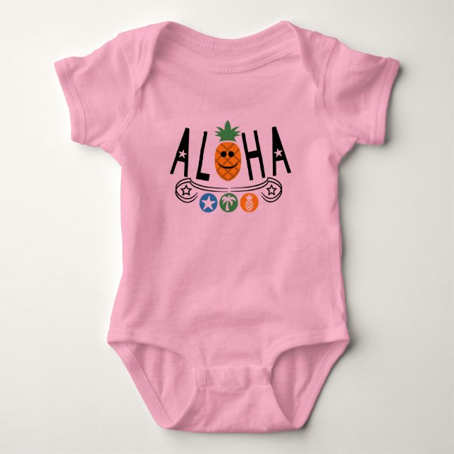 Aloha Pineapple Design - Baby Jersey Bodykostym T Shirt (Framsida)