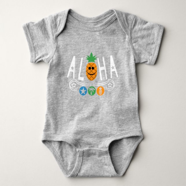 Aloha Pineapple Design - Baby Jersey Bodykostym T Shirt (Framsida)