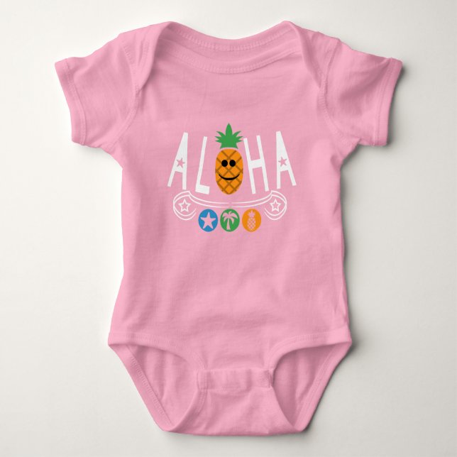 Aloha Pineapple Design - Baby Jersey Bodykostym T Shirt (Framsida)