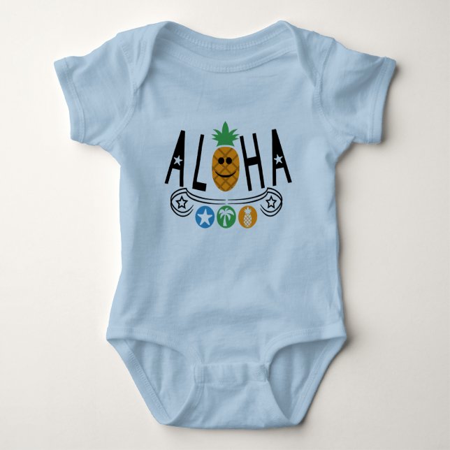 Aloha Pineapple Design - Baby Jersey Bodykostym T Shirt (Framsida)