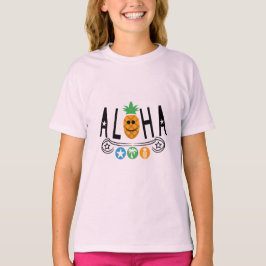 Aloha Pineapple Design - Flickor Grundläggande T-S T Shirt