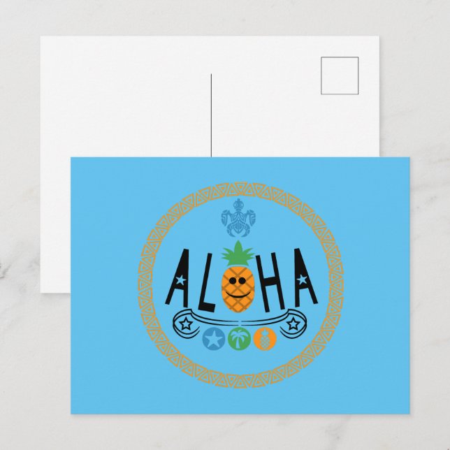 Aloha Pineapple Design - Standardvykort Vykort (Fram/baksida)