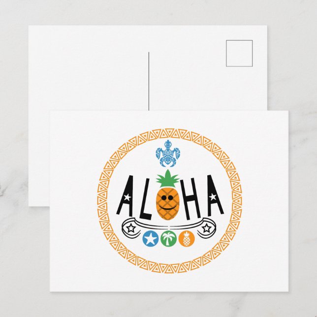 Aloha Pineapple Design - Standardvykort Vykort (Fram/baksida)