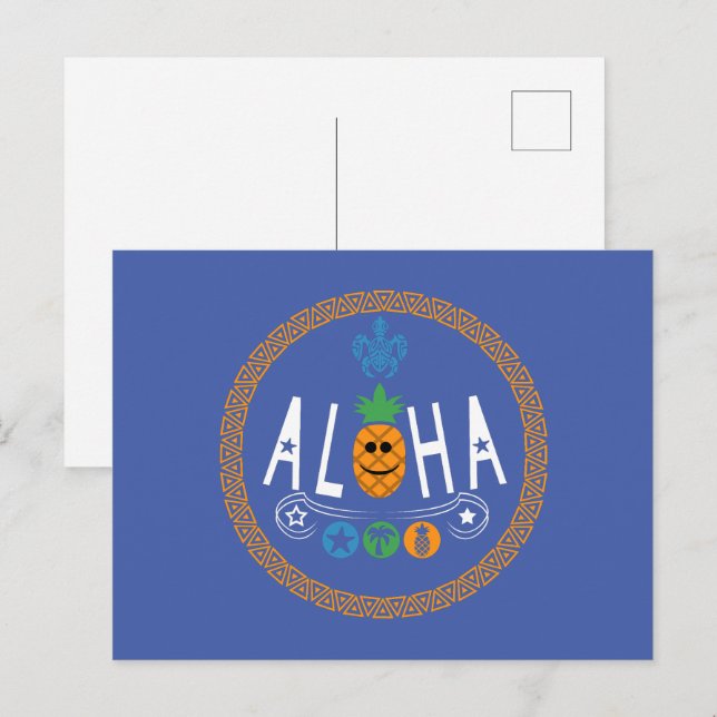 Aloha Pineapple Design - Standardvykort Vykort (Fram/baksida)