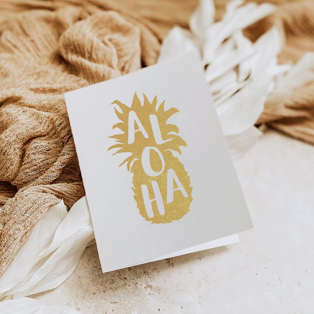 Aloha Pineapple Gold Foil StationCard Folierat Kort (Skapare uppladdad)