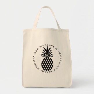 aloha pineapple hawaii shoppingbag tygkasse