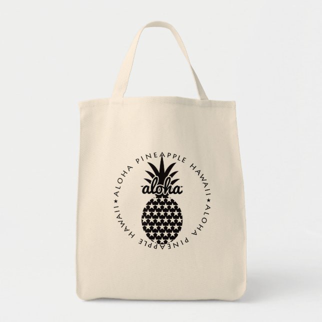 aloha pineapple hawaii　shoppingbag tygkasse (Framsidan)