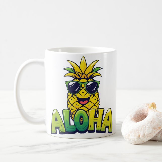 Aloha Pineapple Kollektion Teal Kaffemugge Kaffemugg (Med munk)