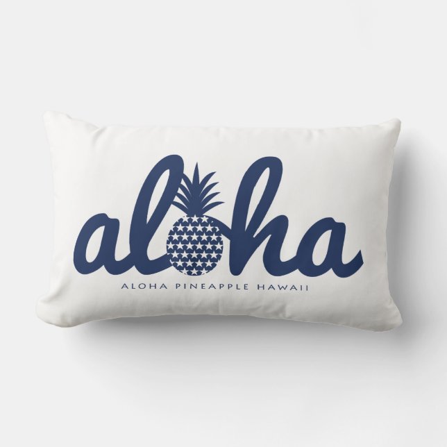 Aloha pineapple LogoColor-Navy Lumbarkudde (Framsida)