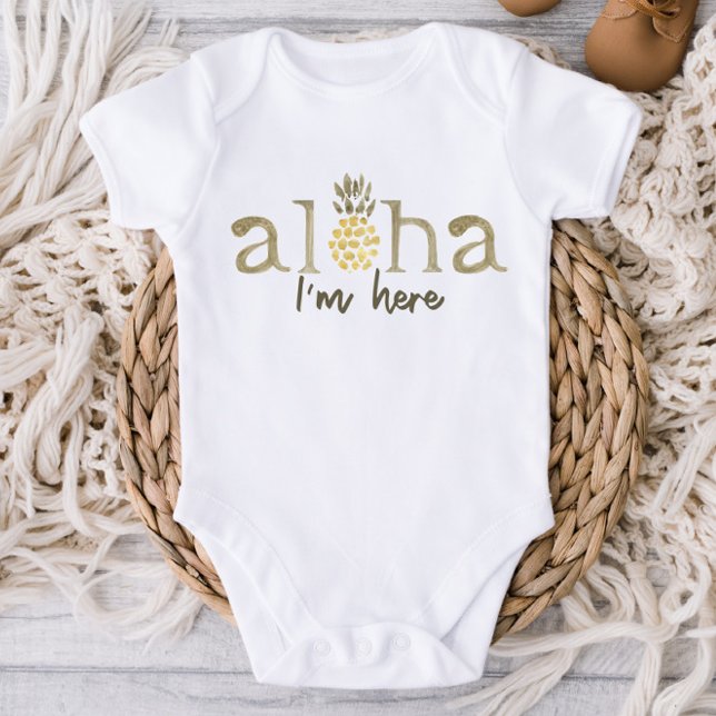 Aloha Pineapple Nyfödd bebis Bodykostym T Shirt (Skapare uppladdad)
