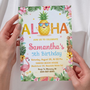 Aloha Pineapple Party Birthday-inbjudan Inbjudningar