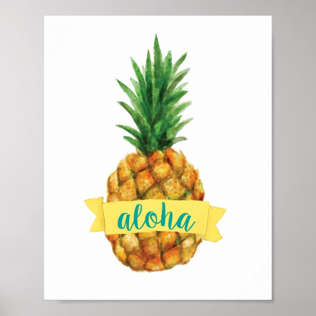 Aloha Pineapple Skriv ut Poster (Framsidan)