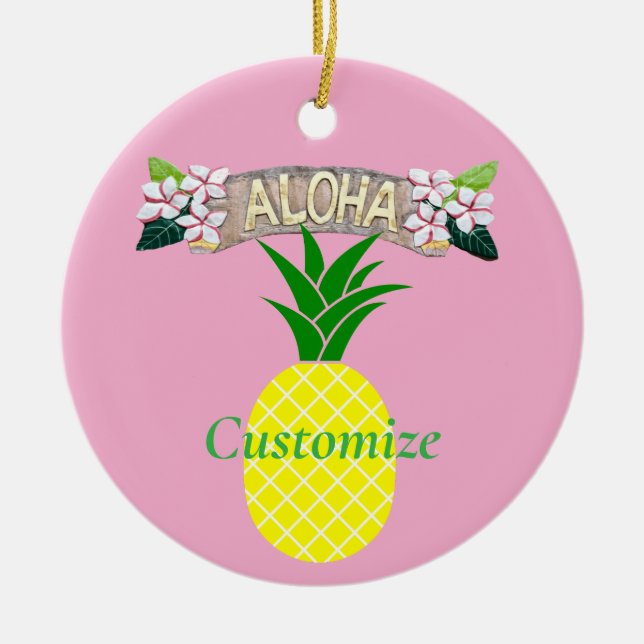 Aloha Pineapple Thunder_Cove Julgransprydnad Keramik (Framsidan)