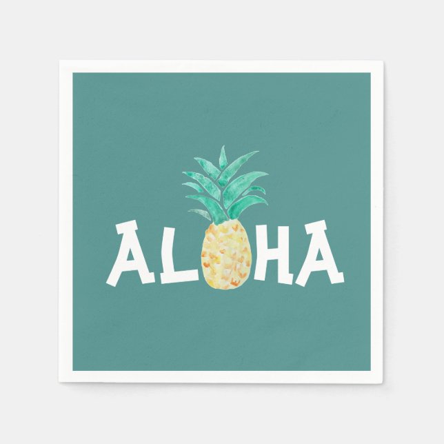 Aloha Pineapple Tropical Party Pappersservett (Framsidan)