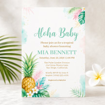 Aloha Pineapple Tropisk Baby Shower
