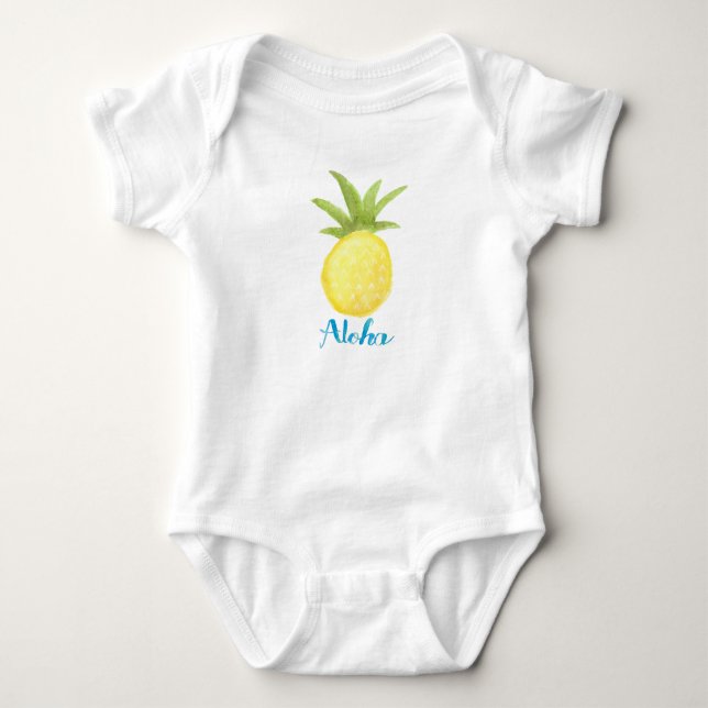 Aloha Pineapple Watercolor Infant Shirt Tröja (Framsida)