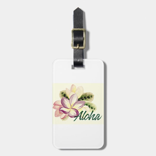 Aloha Plumeria Bagagebricka (Vertikal Framsida)