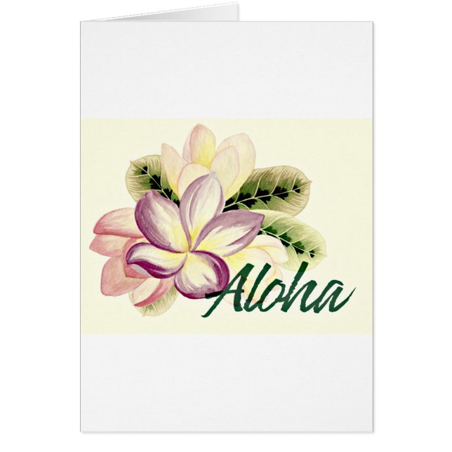 Aloha Plumeria Hälsningskort (Framsidan)