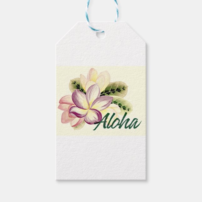 Aloha Plumeria Presentetikett (Framsidan)
