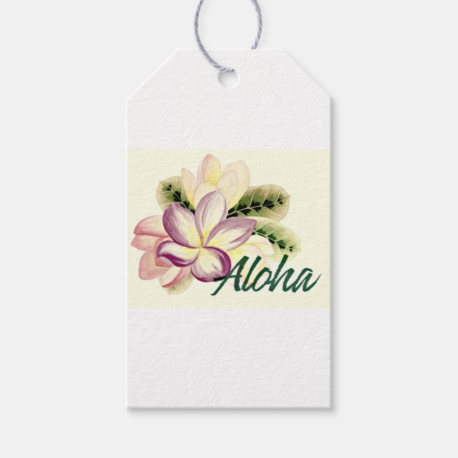 Aloha Plumeria Presentetikett (Framsidan)